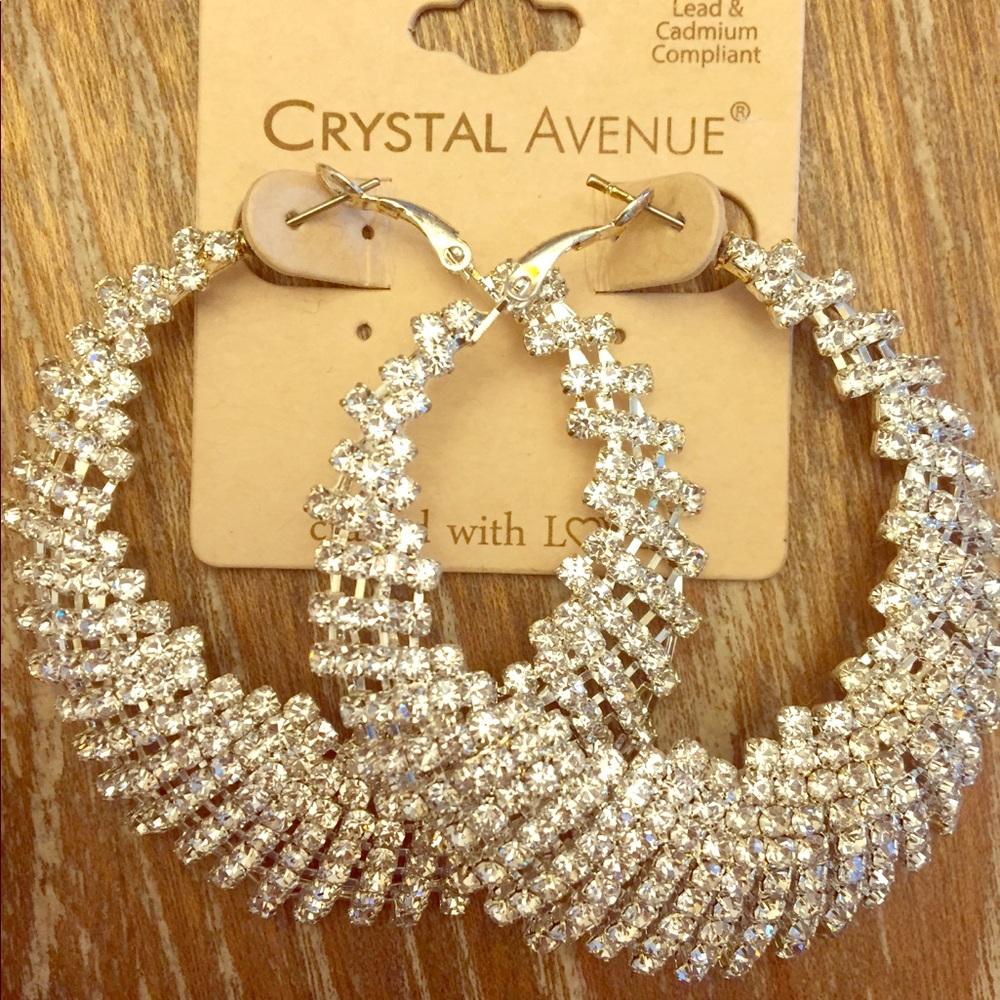 Rhinestone Hoop Earrings